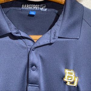 Baylor Polo Dark Gray Ribbed Shirt Size XXL Barefoot Golf Bears Embroidered Logo
